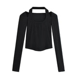 Women T-Shirt Long-Sleeved T-shirt Women's Slim-Fit Stretch Top