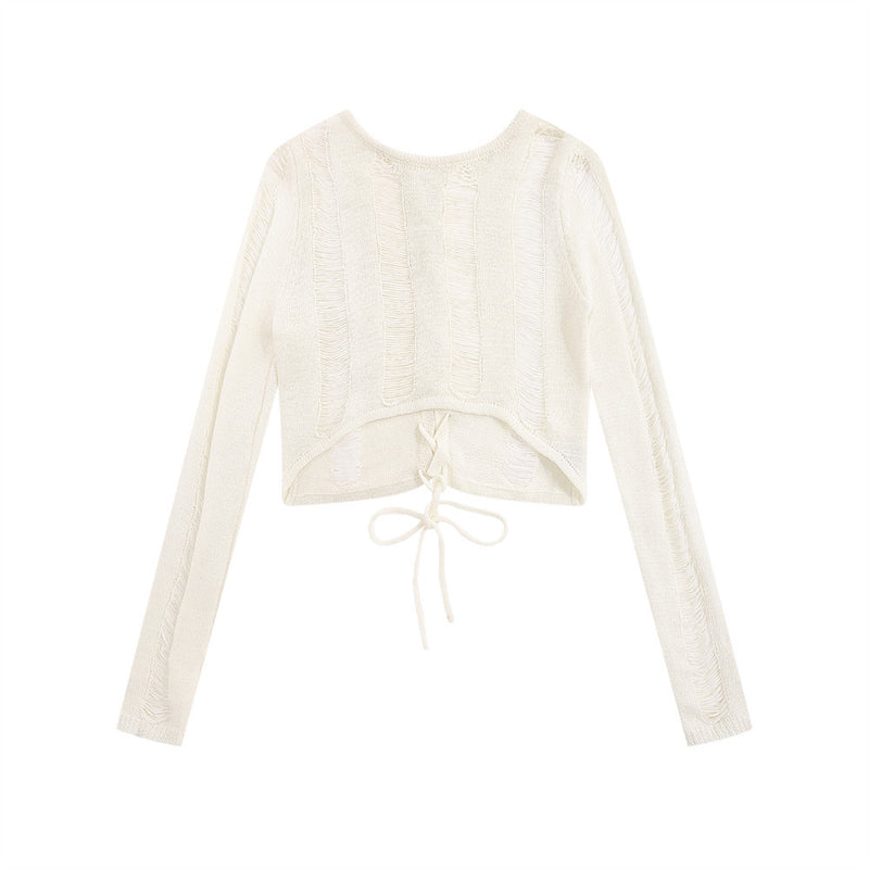 Women Sweater Girls' Loose Short Knitted Top