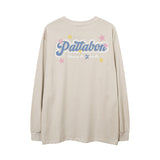 Men Long Sleeve Shirt Dopamine Cartoon Printed Lovers Wild Long Sleeve T-shirt for Men and Women