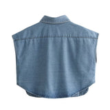 Women T-shirt Autumn Denim Shirt Short Vest