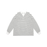 Unisex Hoodie Trendy round Neck Sweater Male Black and White Striped Loose Long Sleeve