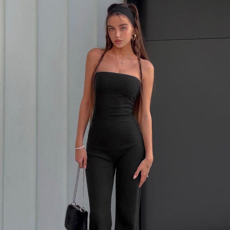 Women Jumpsuit Spring/Summer Fashion Graceful Tube Top Jumpsuit