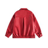 Unisex Jacket Autumn Geometric Segmentation Leather Coat