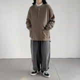 Men Hoodie round Neck Waffle Sweater Ins Loose Men and Women
