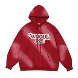 Men Hoodie Inkjet Printed Hoodie Paste Cloth Embroidery Letters