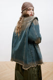 Unisex Jacket Autumn Ruffled Stand Collar Denim Jacket Women's Clothing