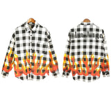 Palm Angle Sweatshirt Palm Angels Flame Letter Print Plaid Long Sleeve Shirt Men's and Women's Coats