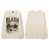Men Long Sleeve Shirt Printed Bottoming Top Dark Lazy Style Long Sleeve T-shirt for Men