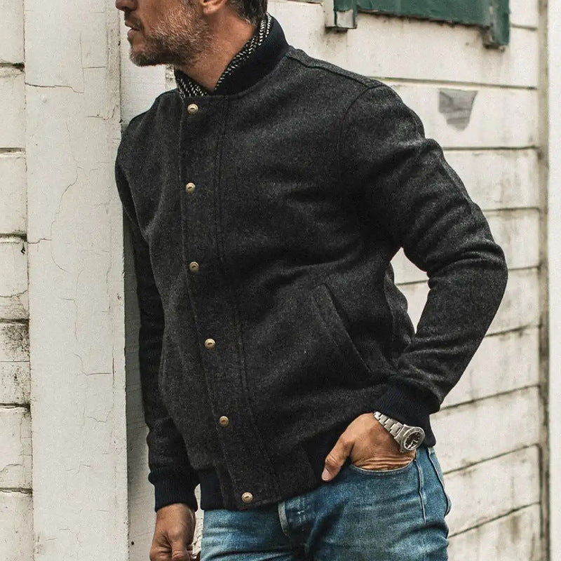 Men Jack Men's Casual Fashion Solid Color Jacket