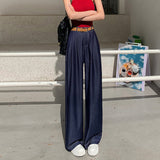 Palazzo Pants High Waist Drooping Summer Loose Straight Pants Ice Silk Jeans