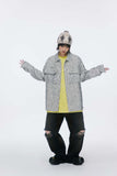 Unisex Jacket Autumn Striped Chanel Coat