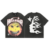 HS T Shirt Smiley Face Earth Distressed