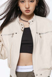 Unisex Jacket Autumn Fashion Stand-up Collar Casual Jacket Women's Clothing