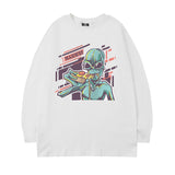 Men Long Sleeve Shirt Retro Hip Hop Long Sleeve T-shirt Men's and Women's Spring and Autumn Ins round Neck