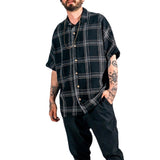 Men's Shirt Summer Men's Casual Fashion Loose Plaid Short Sleeve
