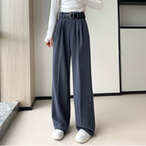 Palazzo Pants Niche Casual Suit Pants Women Autumn Trousers Solid Color Simple