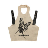 Women's Vest Printed Knitted Vest Women's Short Camisole