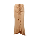 Women Skirt Spring Fashion Pleated Ruffled Skirt