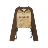 Women Long Sleeve T-Shirt Long Sleeve T-shirt Women's Spring and Autumn Letter Print Casual Short