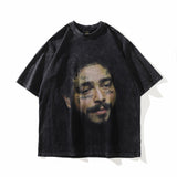 Men T Shirt Printed Short-Sleeved T-shirt Men's American Retro Top