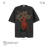 American vintage street T-shirt pure cotton retro men's and women's summer loose