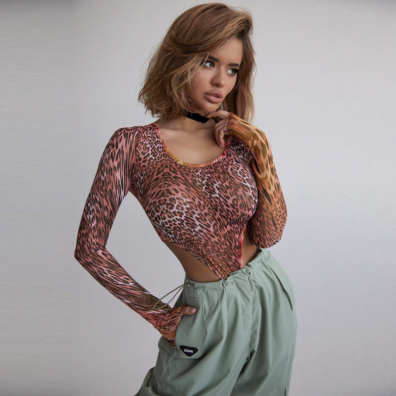 Women Jumpsuit Printed Jumpsuit Long-Sleeved Top