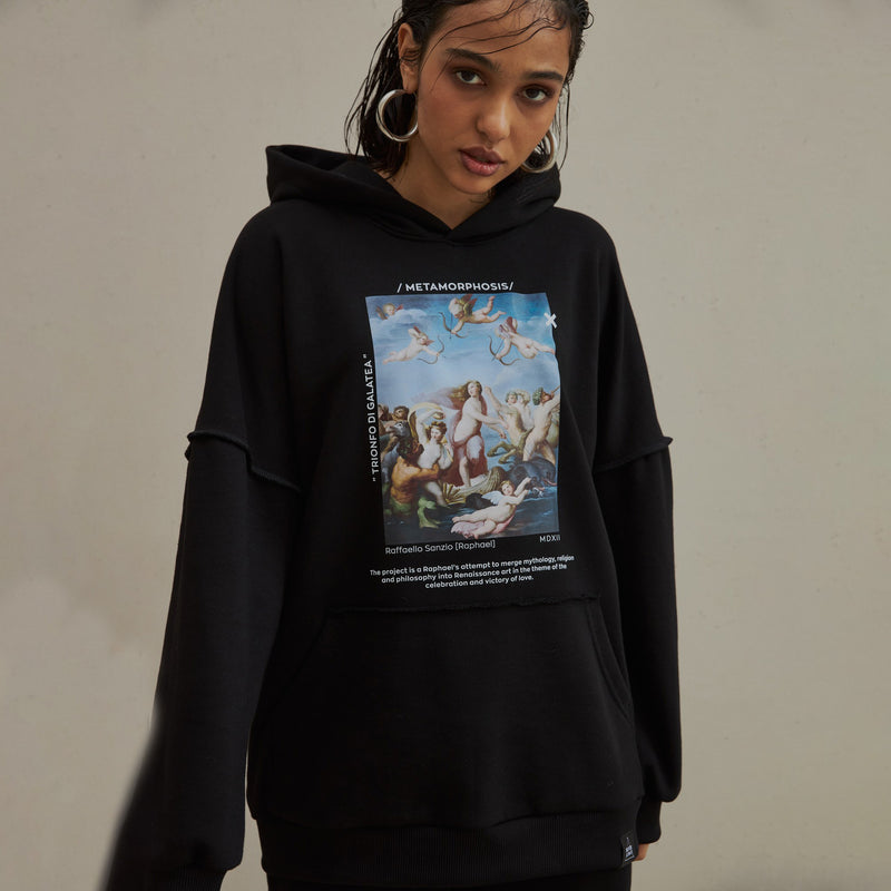 Women Sweatshirt Vintage Printed Sweater Women's Winter Loose Hooded