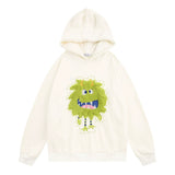 Men Fleece Lined Hoodie Hooded Sweaters Menswear Street Design Sense Loose Pullover