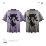 American vintage street T-shirt pure cotton retro men's and women's summer loose