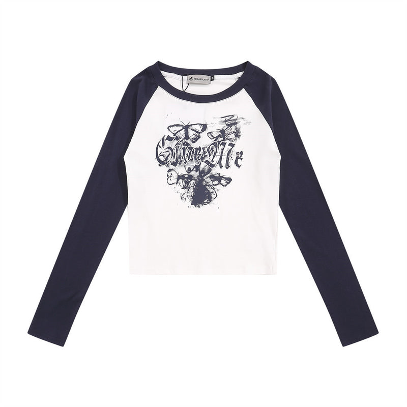Women Long Sleeve T-shirt Multicolor Printing Long Sleeve T-shirt Women's Spring and Autumn round Neck