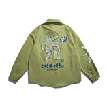 Unisex Jacket Autumn Cartoon Embroidered Printed Shirt