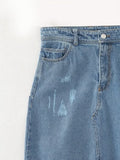 Women Skirt Spring Vintage Denim Skirt Skirt