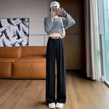 Palazzo Pants Khaki Wide-Leg Pants Women's Spring and Autumn High Waist Drooping Suit Pants