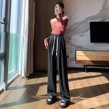 Palazzo Pants Spring and Autumn High Waist Drooping Straight Mopping Pants Casual Pants