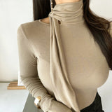 Women Long Sleeve Shirt Female Purple White