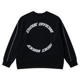 Men Hoodie Dark Letters Printed Crew Neck Sweatshirt