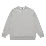 Men Fleece Lined Hoodie round Neck Sweater Men's Loose Sweatshirt Casual Top
