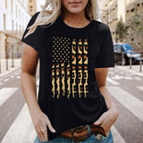 Women Independence Day T Shirt Printed Short-Sleeved Top Female Summer