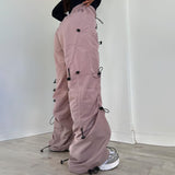 Women Cargo Pants Overalls Women's Autumn Loose Wide-Leg Pants