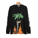Palm Angle Sweatshirt Palm Angels Flame Long Sleeve T-shirt Men and Women Loose