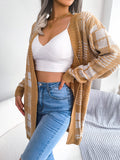 Plaid Trench Coat Ins Style Autumn and Winter Plaid Casual Cardigan Sweater Coat