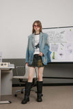 Unisex Jacket Autumn Washed and Frayed Denim Coat