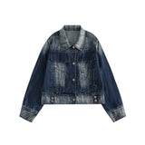 Unisex Jacket Autumn Gradient Denim Coat Women's Clothing