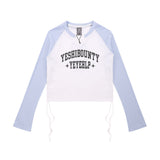 Women Long Sleeve T-Shirt Long Sleeve T-shirt Women's Autumn Raglan Sleeve Color Matching