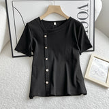 Women T-Shirt T-shirt Slimming Short-Sleeved Bottoming Shirt Top