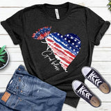 Women's Independence Day T Shirt round Neck Short Sleeve T-shirt