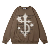 Men Hoodie Printed Crew Neck Sweatshirt Men Loose Casual Long Sleeves