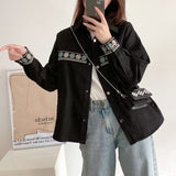 Women's T-Shirt Spring and Autumn Embroidered Denim Coat Women's Loose