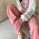 Palazzo Pants Maillard Wide-Leg Pants Women's Autumn and Winter Leisure Loose Straight Corduroy Chenille Pants