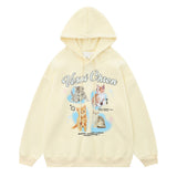 Men Hoodie Kitten Printed Hoodie Men's Casual Pullover